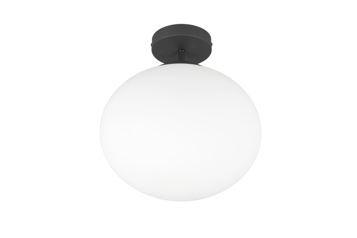 Fomento Ø30 Musta plafondi valmistajalta Trio Lighting - Mattamustan ja valkoisen lasin yhdistelmä luo ylellisyyden ja hienostuneisuuden tunteen.