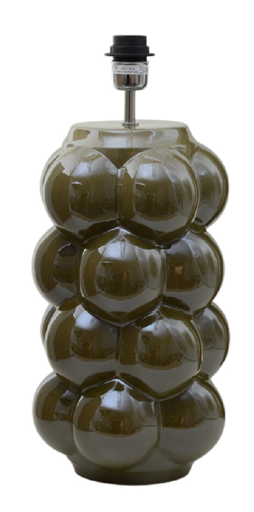Zoomaa kuva kohteesta Bubbles 47cm Olivgrön lampunjalka valmistajalta Hallbergs - Bubbles &auml;r en dekorativ lampfot i keramik med en lekfull och uttrycksfull form.