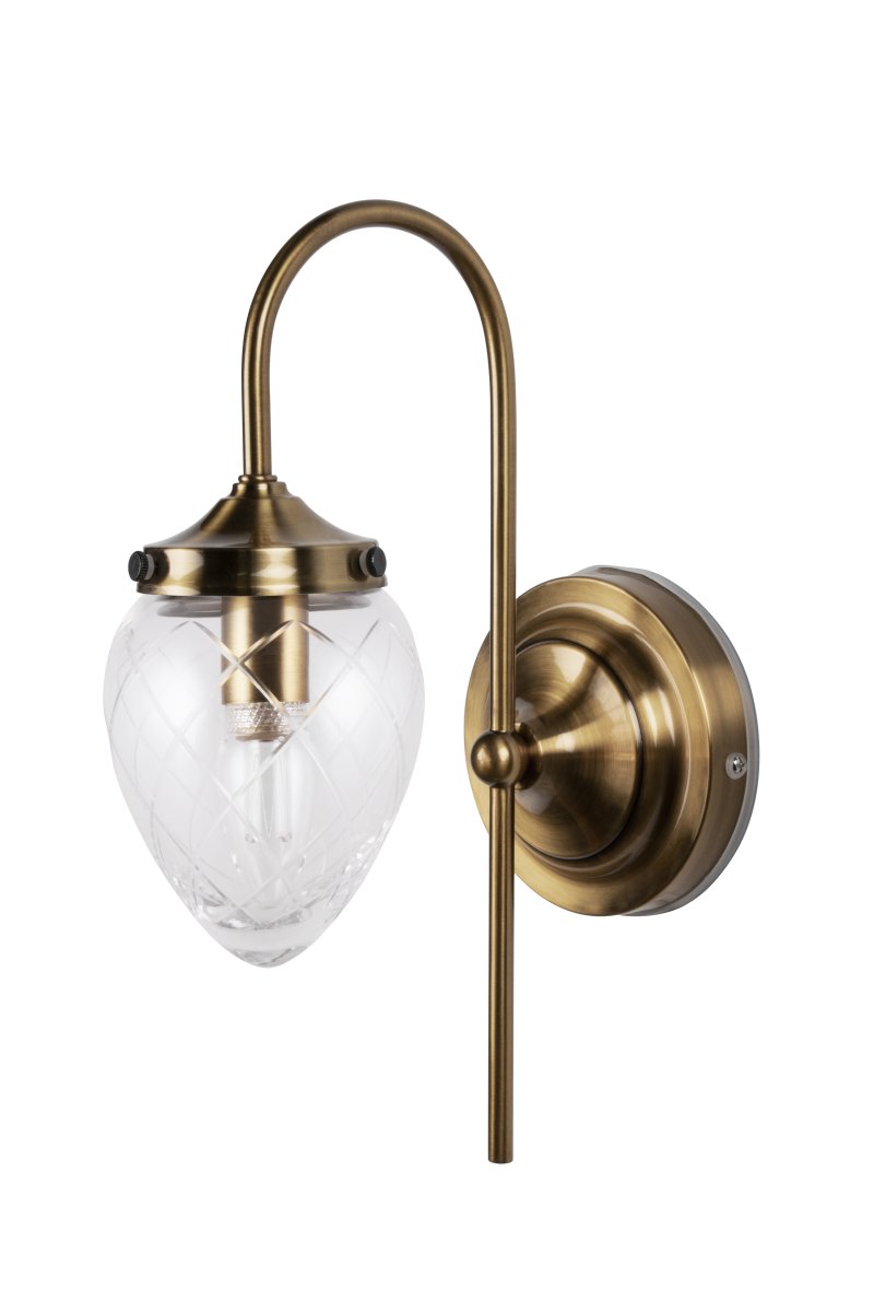 Juni 24cm Antiikkimessinki/läpinäkyvä kylpyhuoneen valaisin valmistajalta Globen Lighting - 