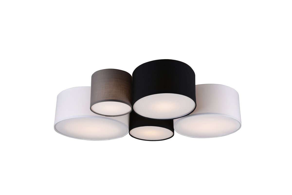 Hotel 90cm Monivärinen plafondi valmistajalta Trio Lighting - HOTEL-kattovalaisin viidell&auml; hehkulampullaan on erityisen tehokas olohuoneissa ja makuuhuoneissa, joissa se luo harmonisia valoaksentteja ja antaa kodikkaan vaikutelman.