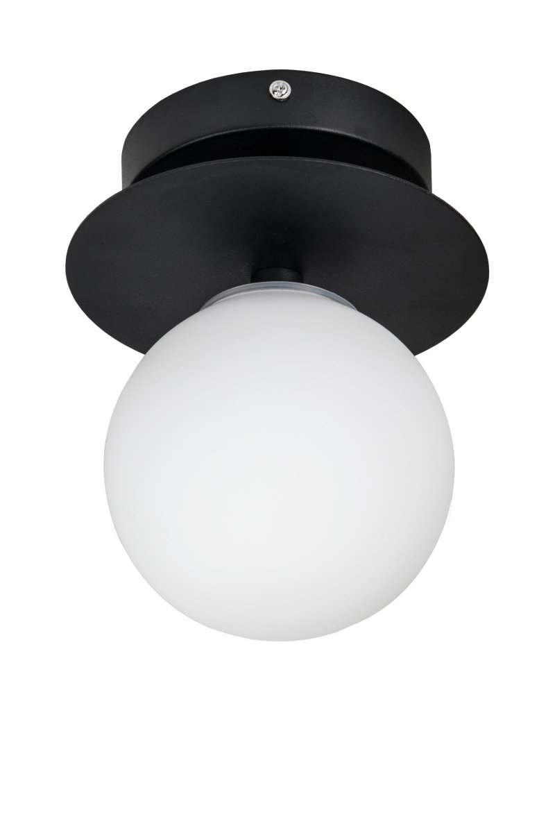 Art Deco Ø24 Mustavalkoinen kylpyhuoneen valaisin valmistajalta Globen Lighting - Valaisin on valmistettu metallista ja siin&auml; on mattavalkoinen lasivarjostin, joka luo kauniin valonjaon huoneeseen.
