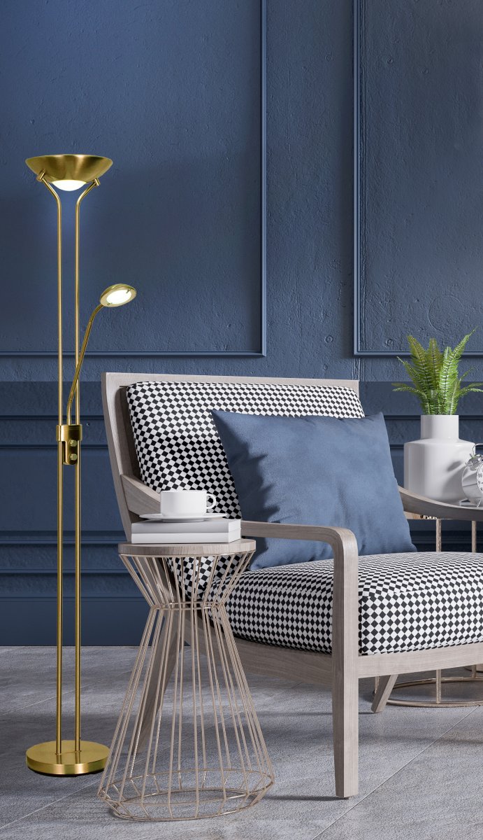 Nice Antiikki lattiavalaisin valmistajalta Aneta Lighting - Led-moduulit ja led-ohjain ovat vaihdettavissa ja kaapelin pituus on 2m.