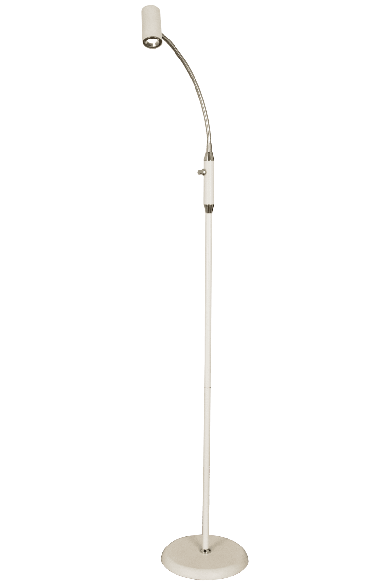 Gusto Valkoinen lattiavalaisin valmistajalta Aneta Lighting - Valo syttyy; ja pois päältä himmentimen p&aring; lamppu.