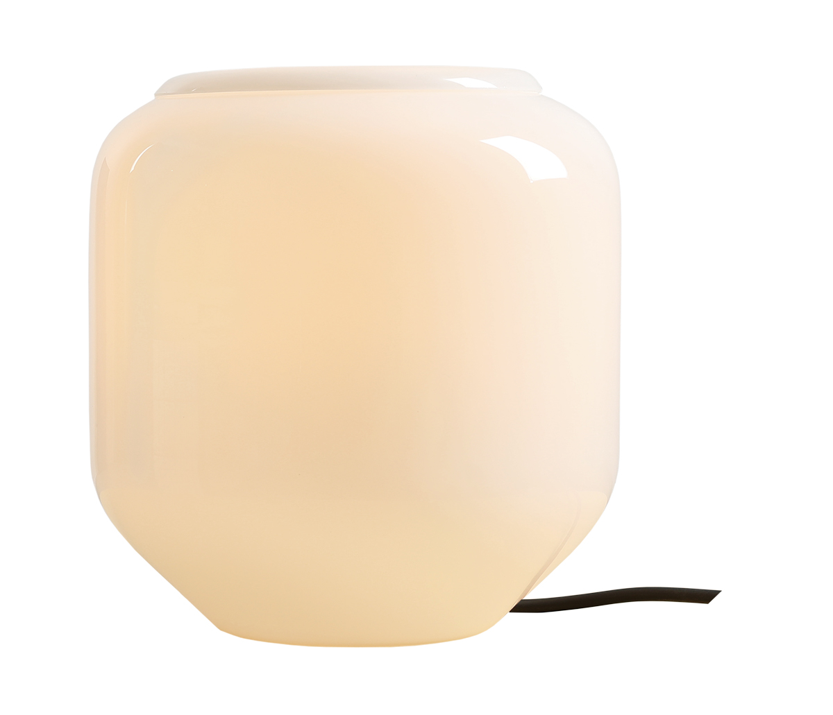 Flask 18cm Valkoinen/musta pöytävalaisin valmistajalta Artera - Koristeellinen opaalilasivarjostin levittää pehmeää ja miellyttävää valoa, joka luo kutsuvan tunnelman.