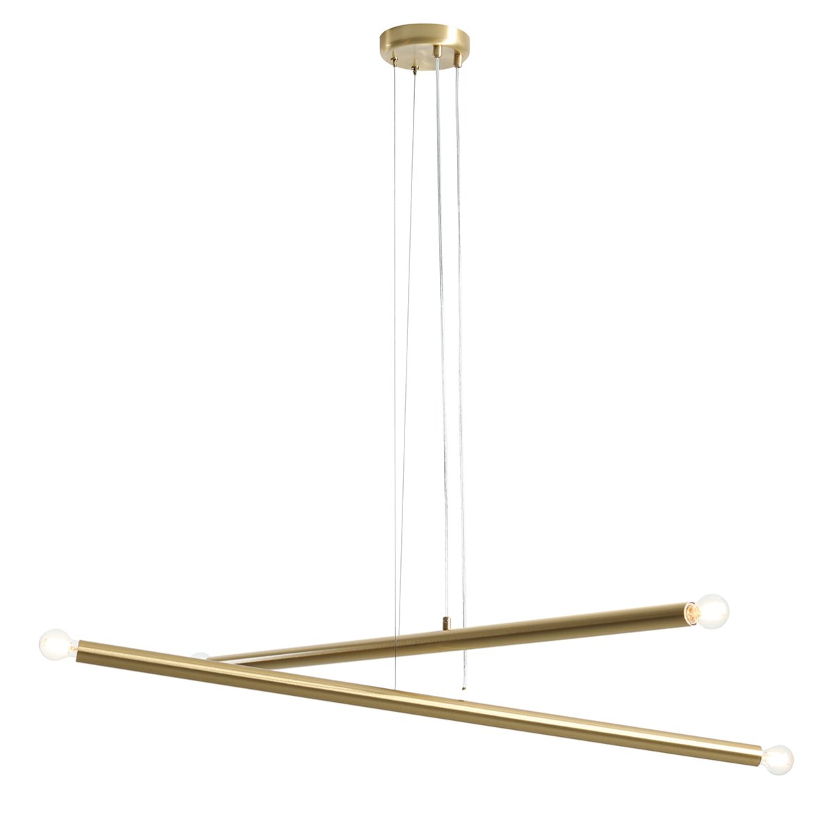 Tubo 4 100cm Messinki kattovalaisin valmistajalta Artera - Kumpikin putki on 100 cm pitkä ja halkaisijaltaan 3,2 cm, ja siinä on valonlähteet molemmissa päissä.