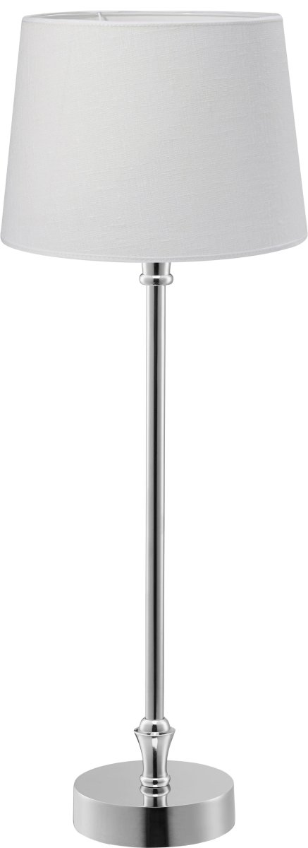 Liam 60cm Hopea/valkoinen pöytävalaisin valmistajalta PR Home - N&auml;ytt&ouml; on 20 cm leve&auml; ja 15,5 cm korkea ja siin&auml; on E27 rengaspidike.