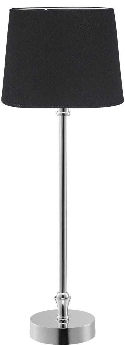 Liam 60cm Hopea/musta pöytävalaisin valmistajalta PR Home - Näyttö on 20 cm leveä ja 15,5 cm korkea ja siinä on E27 rengaspidike.