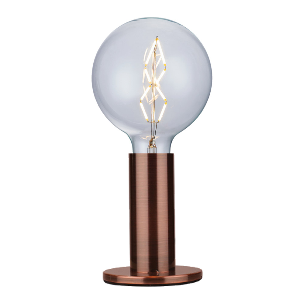 Elegance 14cm Antiikkinen kupari pöytävalaisin valmistajalta Halo Design - Elegancessa on maalaismainen muotoilu ja sen lampun kanta on antiikkikuparia.