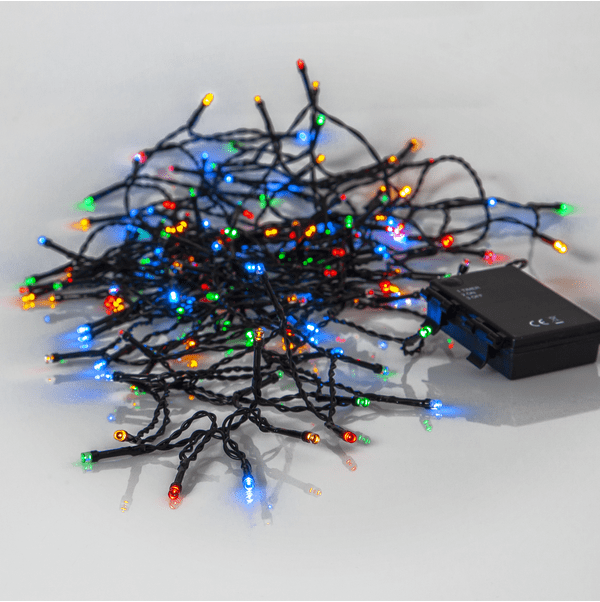 Valosarja Akku 10m Musta valmistajalta Star Trading - Se on varustettu k&auml;yt&auml;nn&ouml;llisell&auml; ajastintoiminnolla, joka palaa 6 tuntia ja on sammuneena 18 tuntia akun s&auml;&auml;st&auml;miseksi.