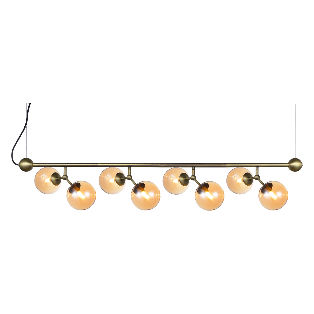 Atom horizontal 80cm Antiikki messinki kattovalaisin valmistajalta Halo Design - Kehyksen nelj&auml; vartta ovat liikuteltavia, mik&auml; antaa sinulle mahdollisuuden luoda valaisimeen oman designin ja kuvion.