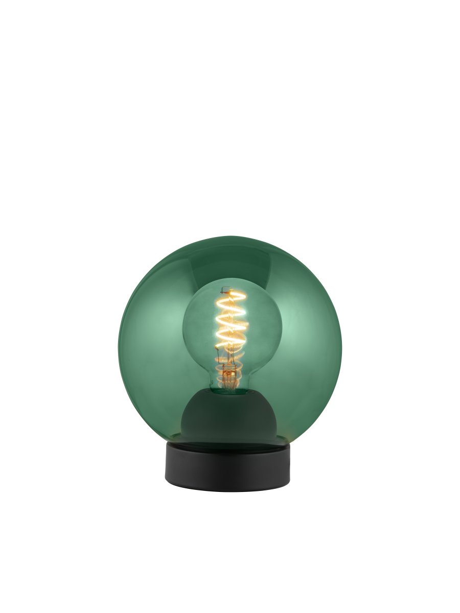 Bubbles 20cm Vihreä pöytävalaisin valmistajalta Halo Design - Vihreä lasi yhdistettynä mattamustiin metalliyksityiskohtiin lisää eleganssia ja antaa mukavan valon leviämisen huoneeseen, kun se on valaistu.