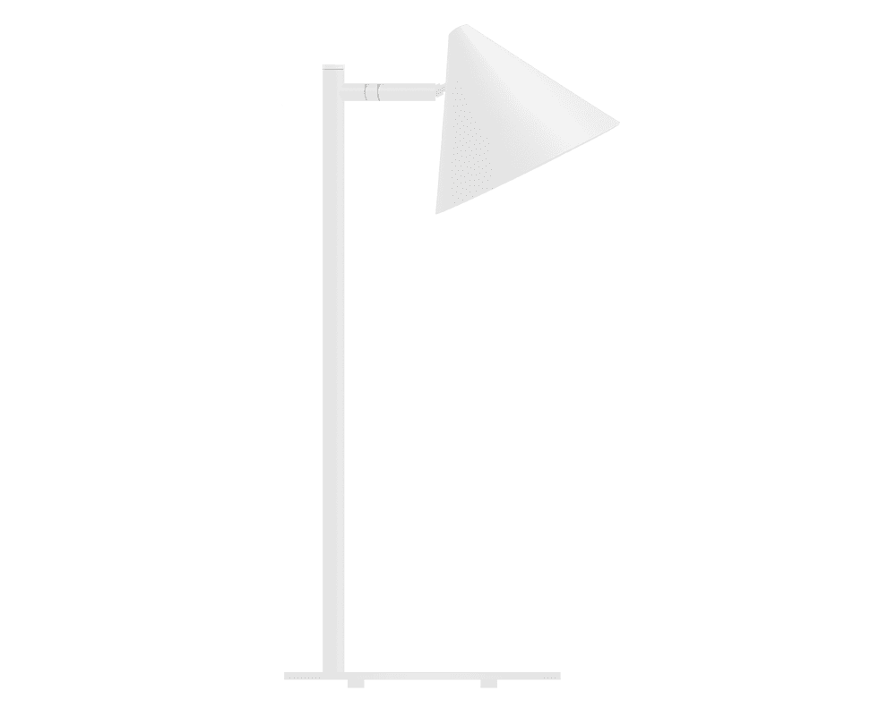 Tratt Micro 57cm Valkoinen pöytävalaisin valmistajalta Westal - Funnel on moderni p&ouml;yt&auml;valaisin, joka on valmistettu ruostumattomasta ter&auml;ksest&auml; ja on valkoiseksi pulverimaalattu.