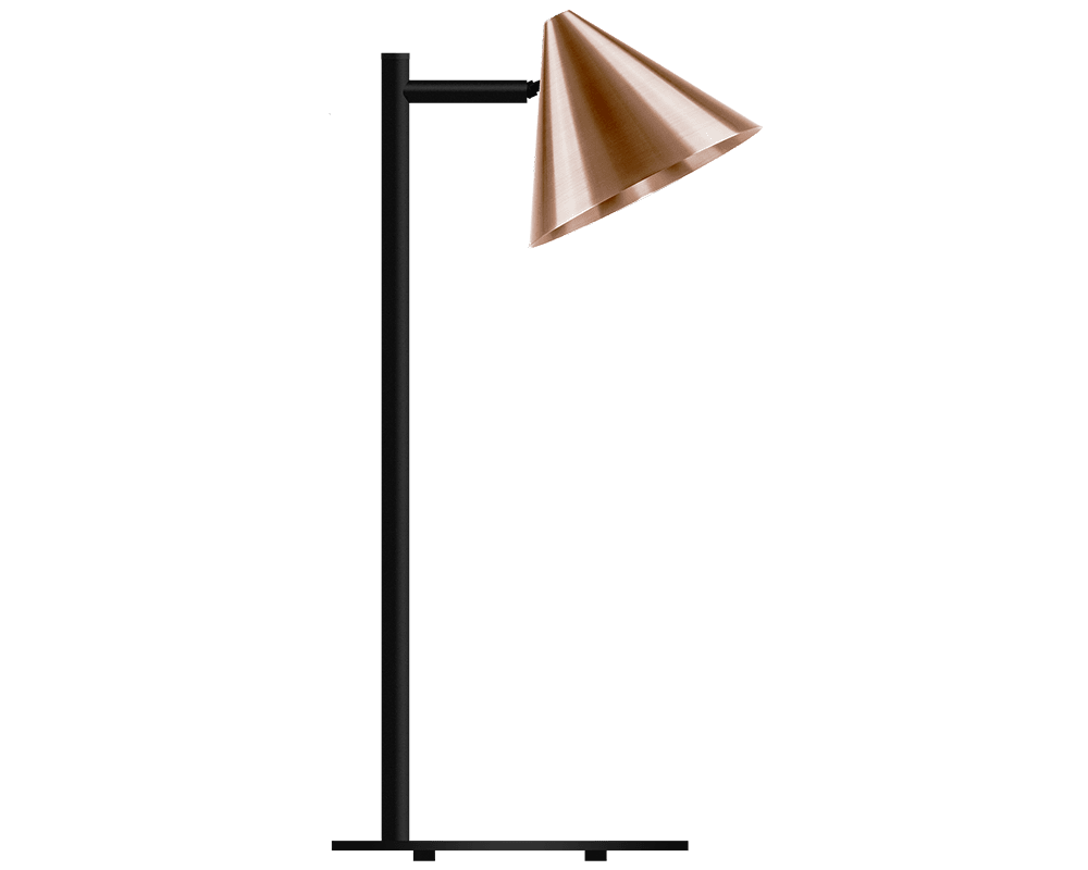 Tratt Micro 57cm Raaka kupari pöytävalaisin valmistajalta Westal - Funnel on moderni kuparista valmistettu p&ouml;yt&auml;valaisin, jossa on sile&auml; kuparipinta ja kirkas lakka.