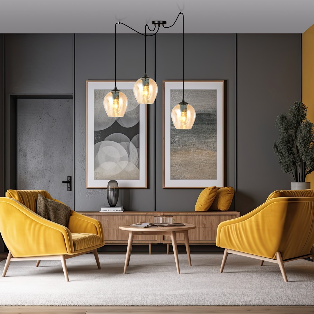 Level 28cm Keltainen kattovalaisin valmistajalta Emibig Lighting - Se sopii erinomaisesti korkeisiin loft-tiloihin ja korostaa niiden modernia luonnetta ja tarjoaa kauniin valaistuksen.