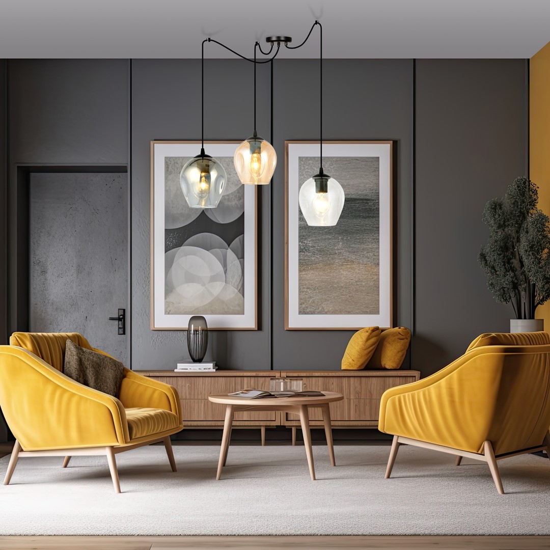 Level 40cm Monivärinen kattovalaisin valmistajalta Emibig Lighting - Se sopii erinomaisesti korkeisiin loft-tiloihin ja korostaa niiden modernia luonnetta ja tarjoaa kauniin valaistuksen.