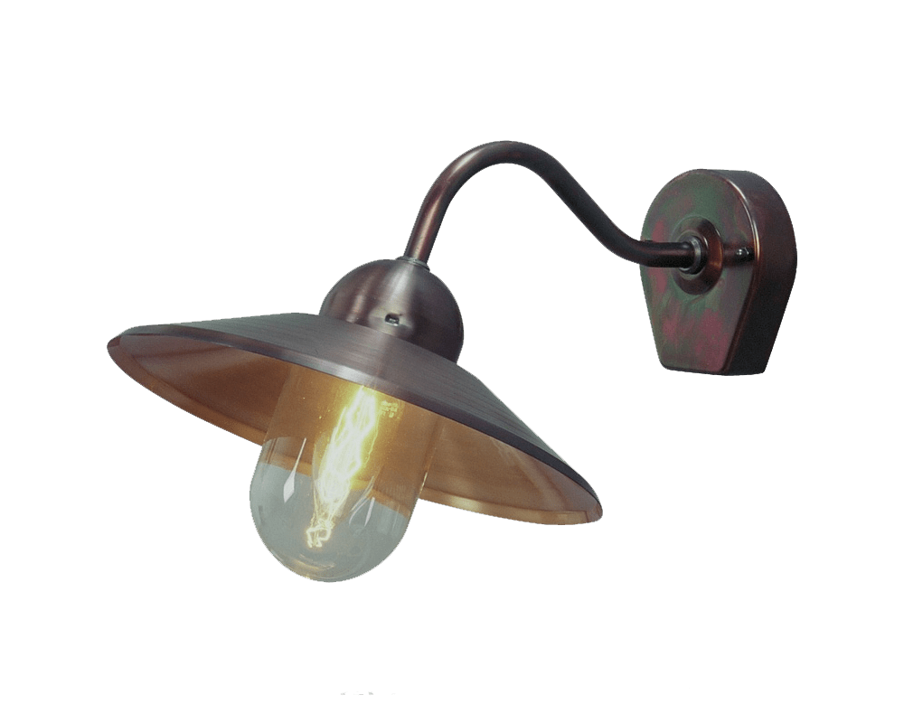 Stall Hapetettu kupari ulkovalo valmistajalta Westal - Takana on kaksi&aring; tulot ja lähdöt sekä pikaliitinrima.