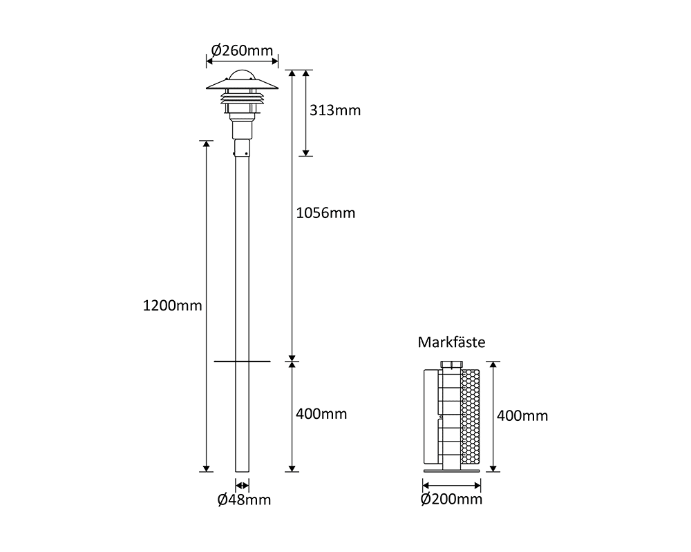 Tellus 145cm Musta pylväsvalaisimet valmistajalta Westal - Tellus on toteutuksesta riippuvainen valaisinsarja, joka antaa erilaisia hahmoja huvilaan, omakotitaloon tai kesämökkiin.