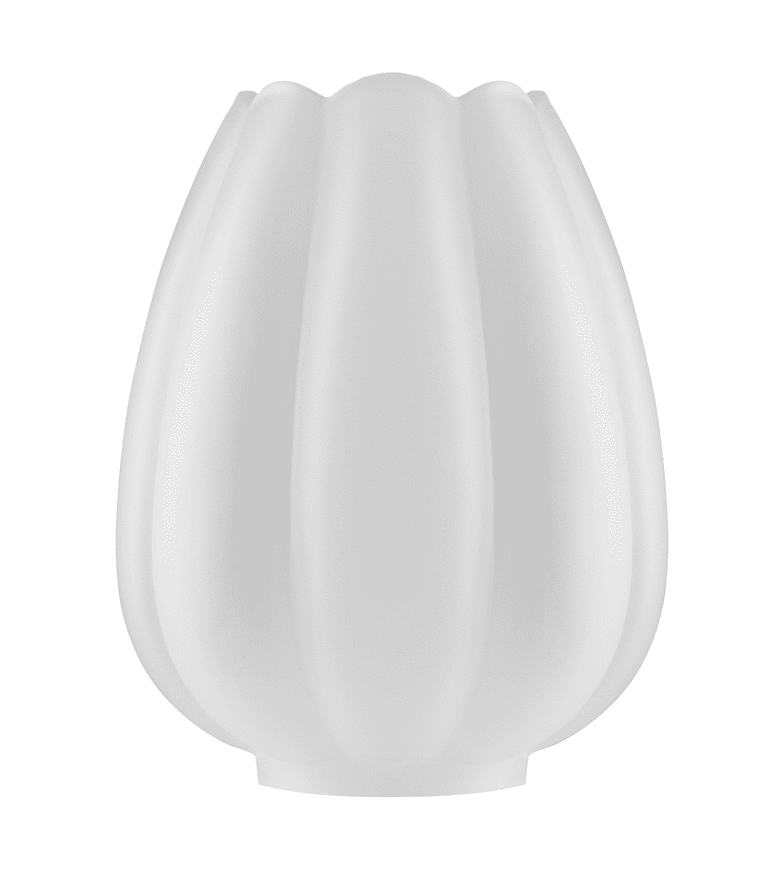 Tulip Glass Shade 70 Matta valkoinen valmistajalta Karlskrona lampfabrik - Yl&auml;reuna on k&auml;sin viistetty oikean aaltoilevan tulppaanin muodon saamiseksi.