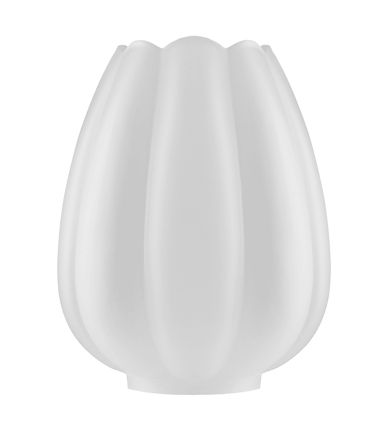 Tulip Glass Shade 85 Matta valkoinen valmistajalta Karlskrona lampfabrik - Yläreuna on käsin viistetty oikean aaltoilevan tulppaanin muodon saamiseksi.