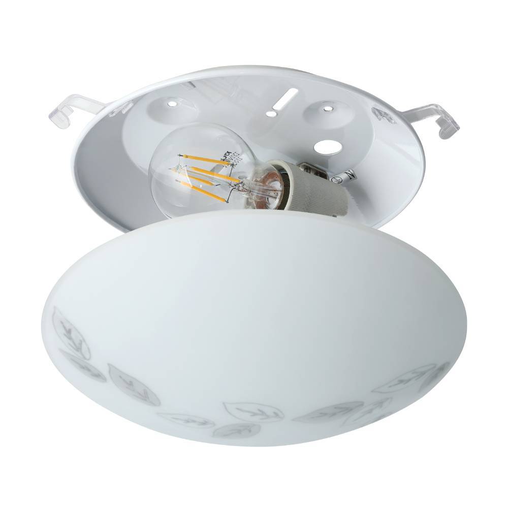 Mars Ø25 Valkoinen plafondi valmistajalta Eglo - Sen yksinkertainen ja tyylikäs muotoilu himmeä lasi levittää pehmeää ja miellyttävää valoa, joka sopii täydellisesti makuuhuoneeseen, eteiseen tai olohuoneeseen.