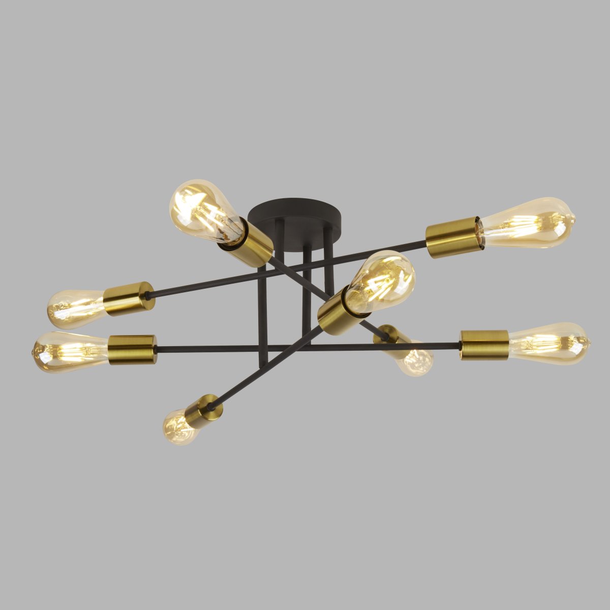Armstrong Ø64 Hiekka musta plafondi valmistajalta Searchlight - Kahdeksalla valopisteell&auml; varustettu Armstrong-kattovalaisin yhdist&auml;&auml; modernin ja teollisen muotoilun, joka sopii sek&auml; moderniin ett&auml; perinteiseen kotiin.