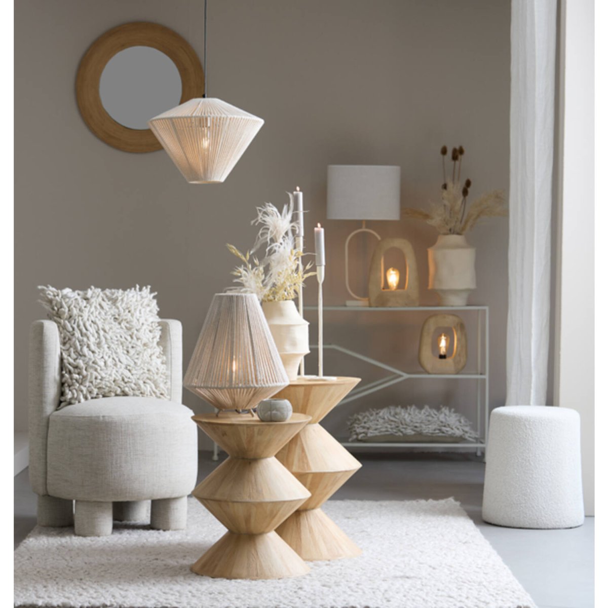 Felida 40cm Kermanvalkoinen pöytävalaisin valmistajalta Light & Living - 