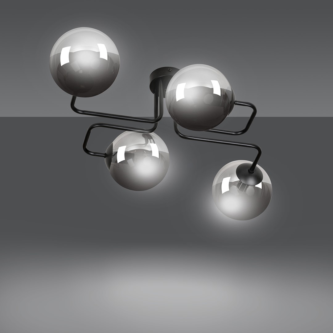 Brendi 55cm Savun värinen plafondi valmistajalta Emibig Lighting - Valaisimet luovat ainutlaatuisen tunnelman, jossa ohuet lasivarjostimet lis&auml;&auml;v&auml;t eleganssia ja keveytt&auml;.