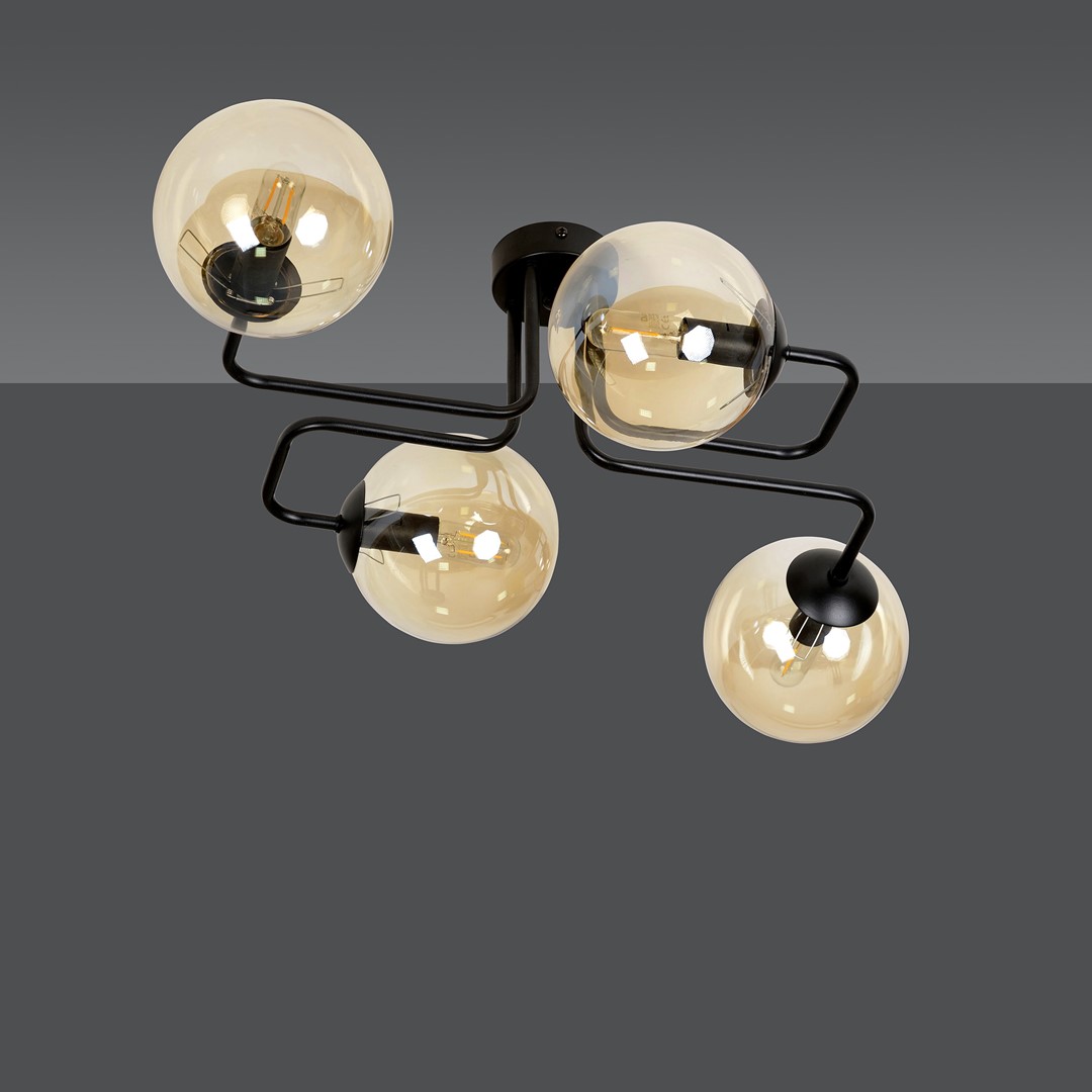 Brendi 55cm Keltainen plafondi valmistajalta Emibig Lighting - Valaisimet luovat ainutlaatuisen tunnelman, jossa ohuet lasivarjostimet lis&auml;&auml;v&auml;t eleganssia ja keveytt&auml;.