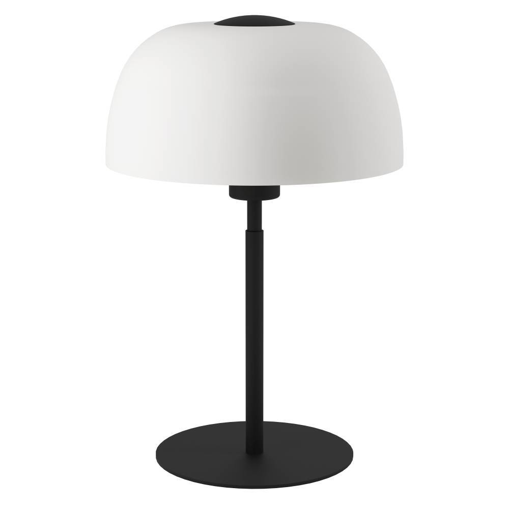 Solo 40cm Musta pöytävalaisin valmistajalta Eglo - T&auml;ss&auml; modernissa p&ouml;yt&auml;valaisimessa yhdistyy tyylik&auml;s musta pohja ja kaiverrettu lasivarjostin, joka luo hienostuneen ja elegantin ilmeen.