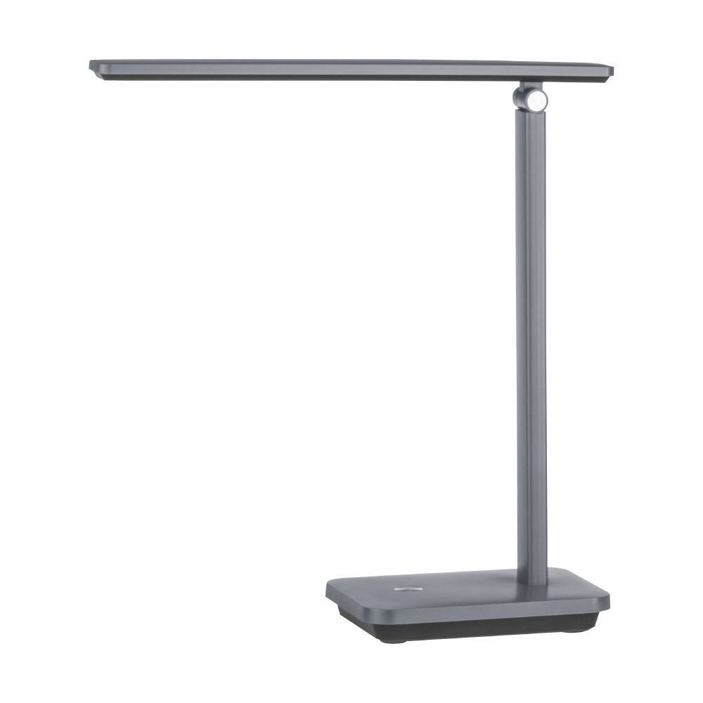 Iniesta 35cm Harmaa työpöytävalaisin valmistajalta Eglo - T&auml;ss&auml; p&ouml;yt&auml;valaisimessa on minimalistinen ja moderni muotoilu, ohut, kulmassa s&auml;&auml;dett&auml;v&auml; valopaneeli ja kompakti pohja.