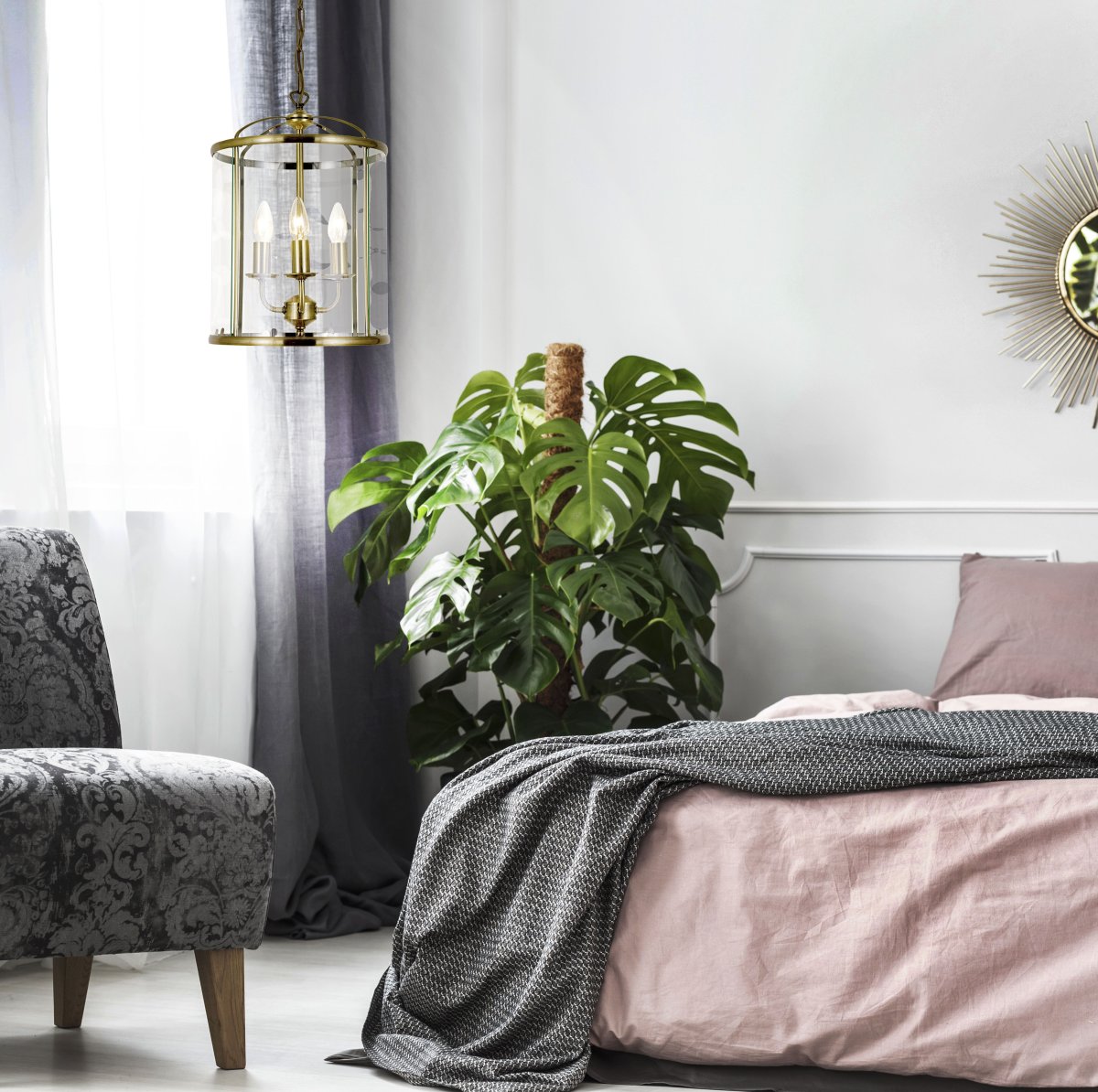 Budgie Ø28 Antiikki kattovalaisin valmistajalta Aneta Lighting - Budgie-kattovalaisin antiikkiväristä metallia ja kirkasta hieman kaarevaa lasia.