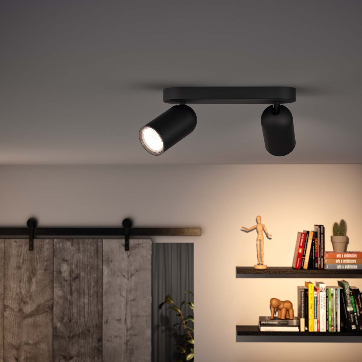 Pongee 2 Musta kohdevalaisin valmistajalta Philips - Se on osa myLiving Contemporary -sarjaa, jossa elegantit muodot kohtaavat korkealaatuisen, nykyaikaiseen kotiin sopivan valaistuksen.