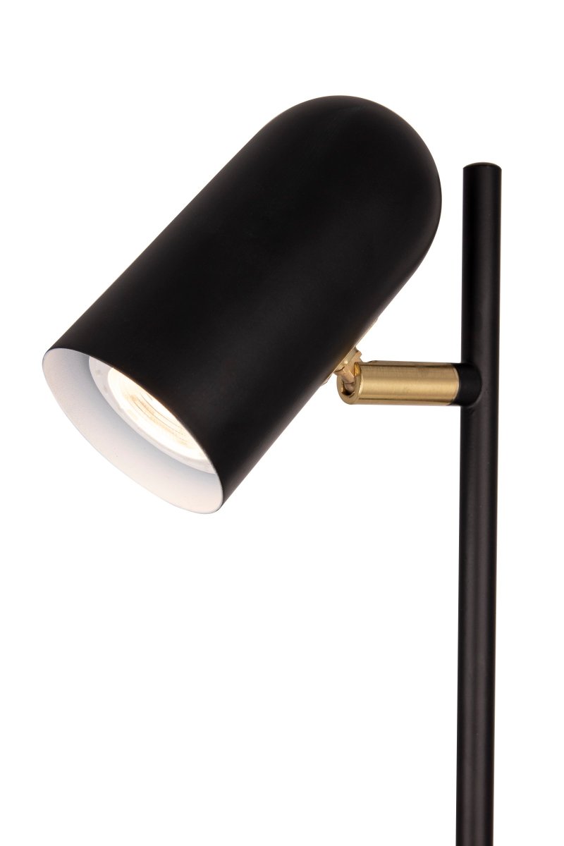 Swan 53cm Musta pöytävalaisin valmistajalta Globen Lighting - Valaisin on valmistettu mustasta metallista ja siinä on yksityiskohdat harjattua messinkiä ja siinä on 200 cm pitkä musta tekstiilikaapeli päällekytkimellä; lampun kanta.