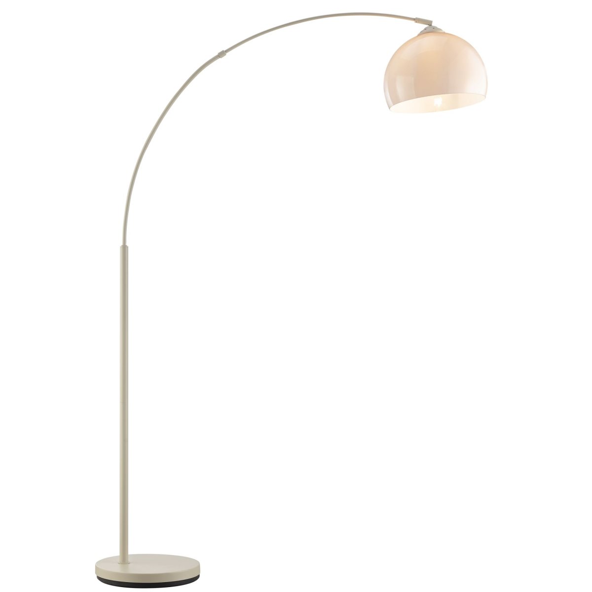 Vessa Beige lattiavalaisin valmistajalta Brilliant - Vessa on tyylik&auml;s beigenv&auml;rinen metallilattiavalaisin, jonka valkoinen muovivarjostin antaa valaisimelle pehme&auml;n ja elegantin ilmeen.