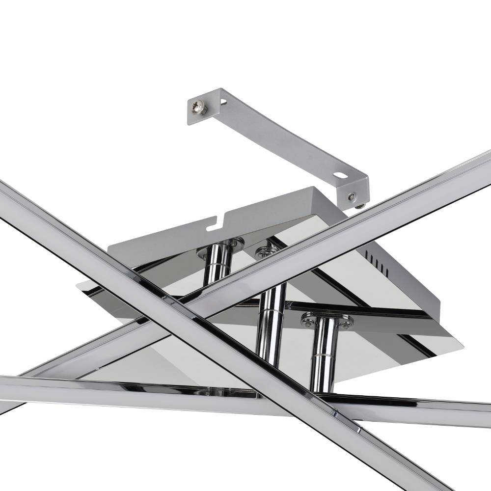 Lasana 50cm Kromi plafondi valmistajalta Eglo - Minimalistinen ja geometrinen tyyli tekee siitä täydellisen valinnan nykyaikaiseen tai moderniin sisustukseen, ja se tarjoaa kirkkaan ja hajavalon, joka täyttää huoneen; tyylikkäällä tavalla.