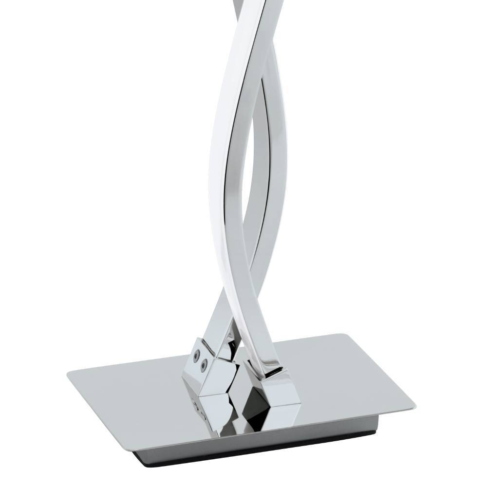 Lasana 46cm Kromi pöytävalaisin valmistajalta Eglo - Tyylikk&auml;&auml;t kaaret ja minimalistinen tyyli tekev&auml;t siit&auml; ihanteellisen valinnan moderniin sisustukseen, ja sen ohut kromiviimeistely antaa sille hienovaraisen ja hienostuneen ilmeen.