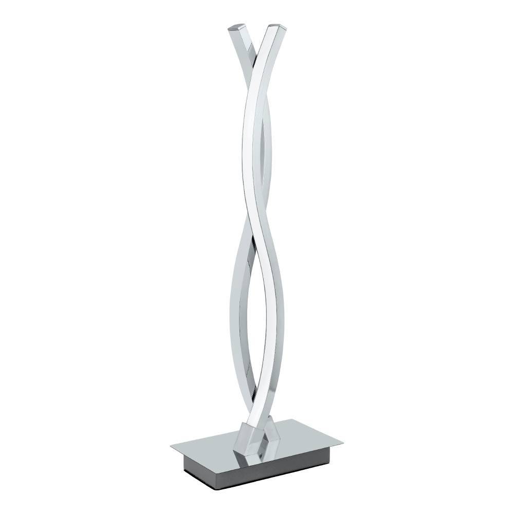 Lasana 46cm Kromi pöytävalaisin valmistajalta Eglo - Tyylikk&auml;&auml;t kaaret ja minimalistinen tyyli tekev&auml;t siit&auml; ihanteellisen valinnan moderniin sisustukseen, ja sen ohut kromiviimeistely antaa sille hienovaraisen ja hienostuneen ilmeen.