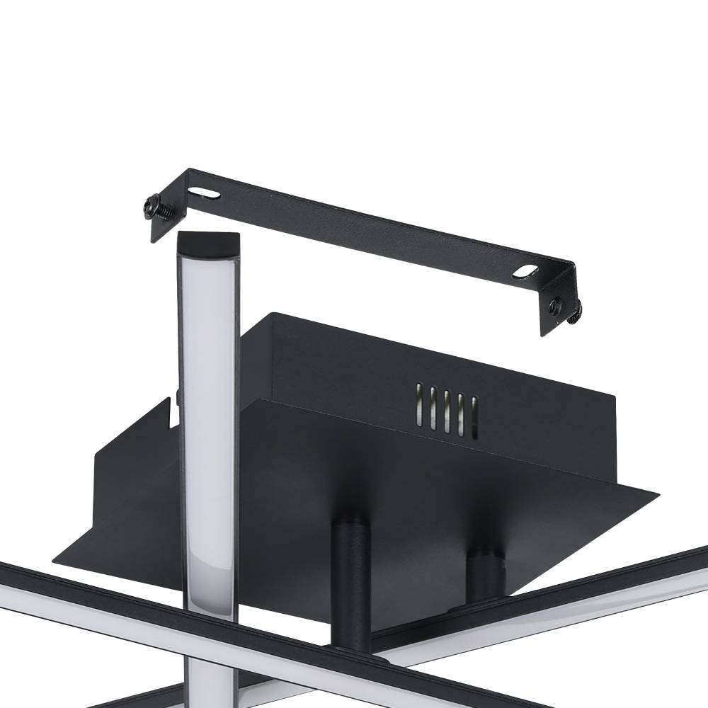 Lasana 50cm Musta plafondi valmistajalta Eglo - Minimalistinen ja geometrinen tyyli tekee siitä täydellisen valinnan nykyaikaiseen tai moderniin sisustukseen, ja se tarjoaa kirkkaan ja hajavalon, joka täyttää huoneen; tyylikkäällä tavalla.