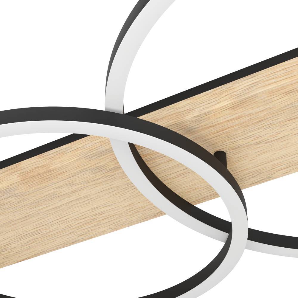 Boyal 100cm Puu plafondi valmistajalta Eglo - Renkaiden sis&auml;&auml;nrakennetut LED-valot luovat pehme&auml;n ja tasaisen valon, joka parantaa tunnelmaa miss&auml; tahansa huoneessa.