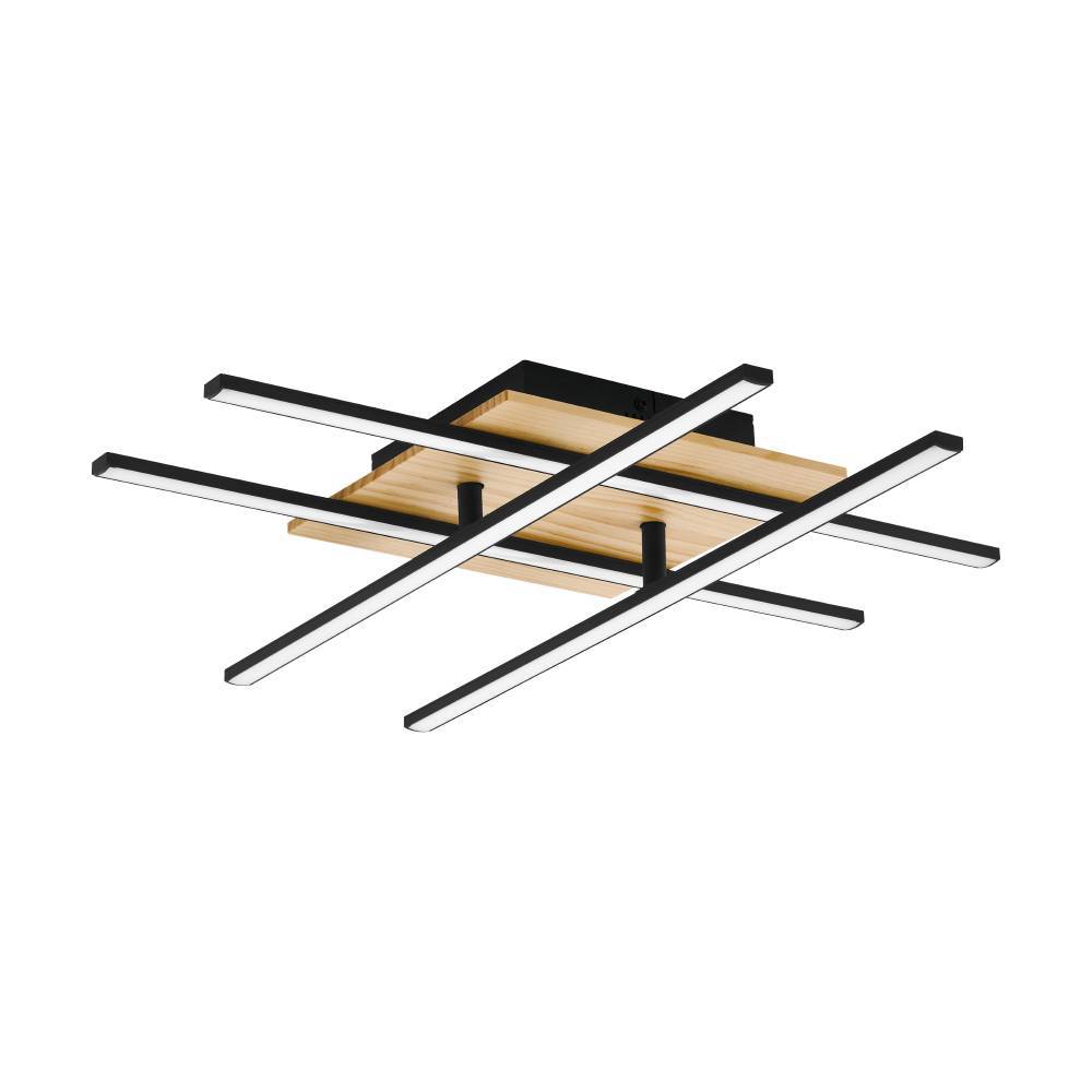 Marinello 50cm Musta plafondi valmistajalta Eglo - Ohut muoto ja sisäänrakennetut LED-valot tekevät siitä täydellisen istuvuuden olohuoneisiin ja käytäviin, joissa se lisää modernia elementtiä samalla, kun se levittää selkeää ja miellyttävää valoa.