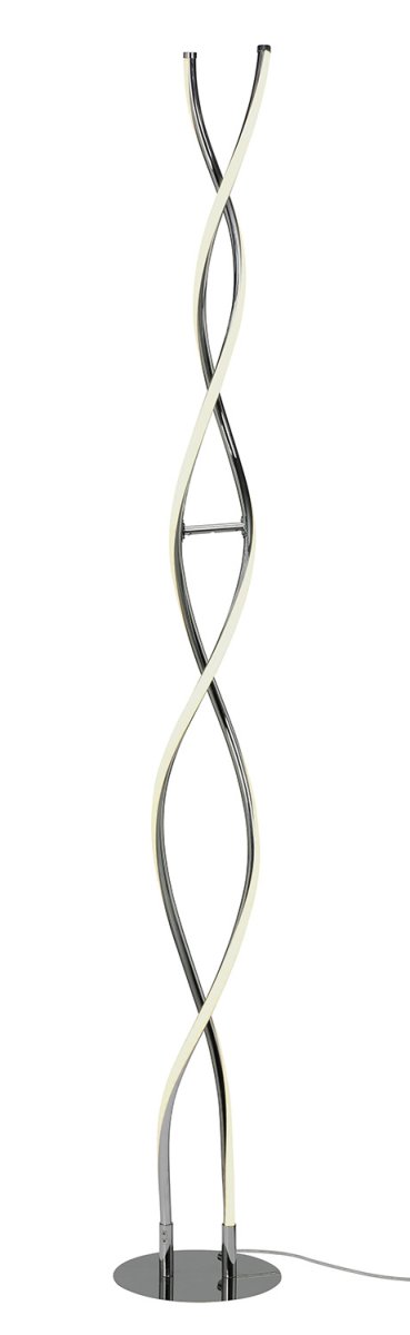 Vindla Kromi lattiavalaisin valmistajalta Cottex - Vindla-lattiavalaisin metallista ja silikonista on moderni ja tyylikäs valaisin, jonka ainutlaatuinen, kierretty muotoilu antaa taiteellisen ilmeen.