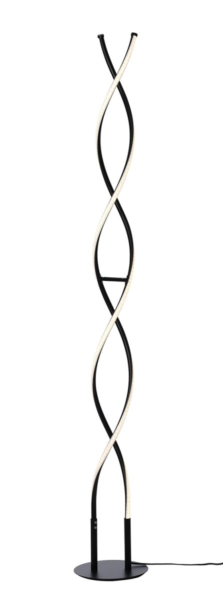 Vindla Musta lattiavalaisin valmistajalta Cottex - Vindla-lattiavalaisin metallista ja silikonista on moderni ja tyylikäs valaisin, jonka ainutlaatuinen, kierretty muotoilu antaa taiteellisen ilmeen.