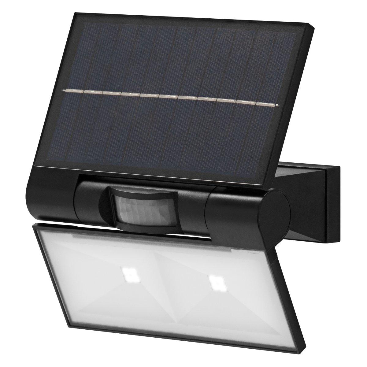 Flood Double Sensor 2W Tumman harmaa aurinkokennolamppu valmistajalta Osram - Flood Double Sensor 2W on tyylik&auml;s ja aurinkoenergialla toimiva julkisivuvalaistus, jossa yhdistyv&auml;t &auml;lyk&auml;s toiminto ja moderni muotoilu.