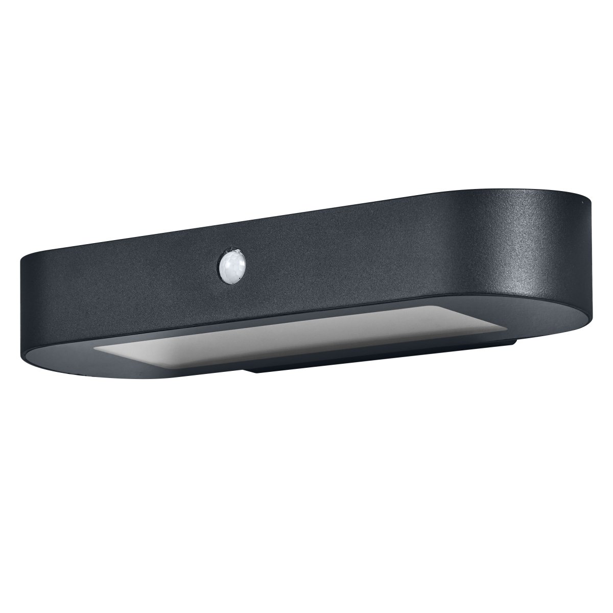 Soikea Sensor 3000K Tumman harmaa aurinkokennolamppu valmistajalta Ledvance - Oval Sensor on tyylik&auml;s ja aurinkoenergialla toimiva julkisivuvalaisin, jossa yhdistyv&auml;t &auml;lyk&auml;s toiminto ja moderni muotoilu.