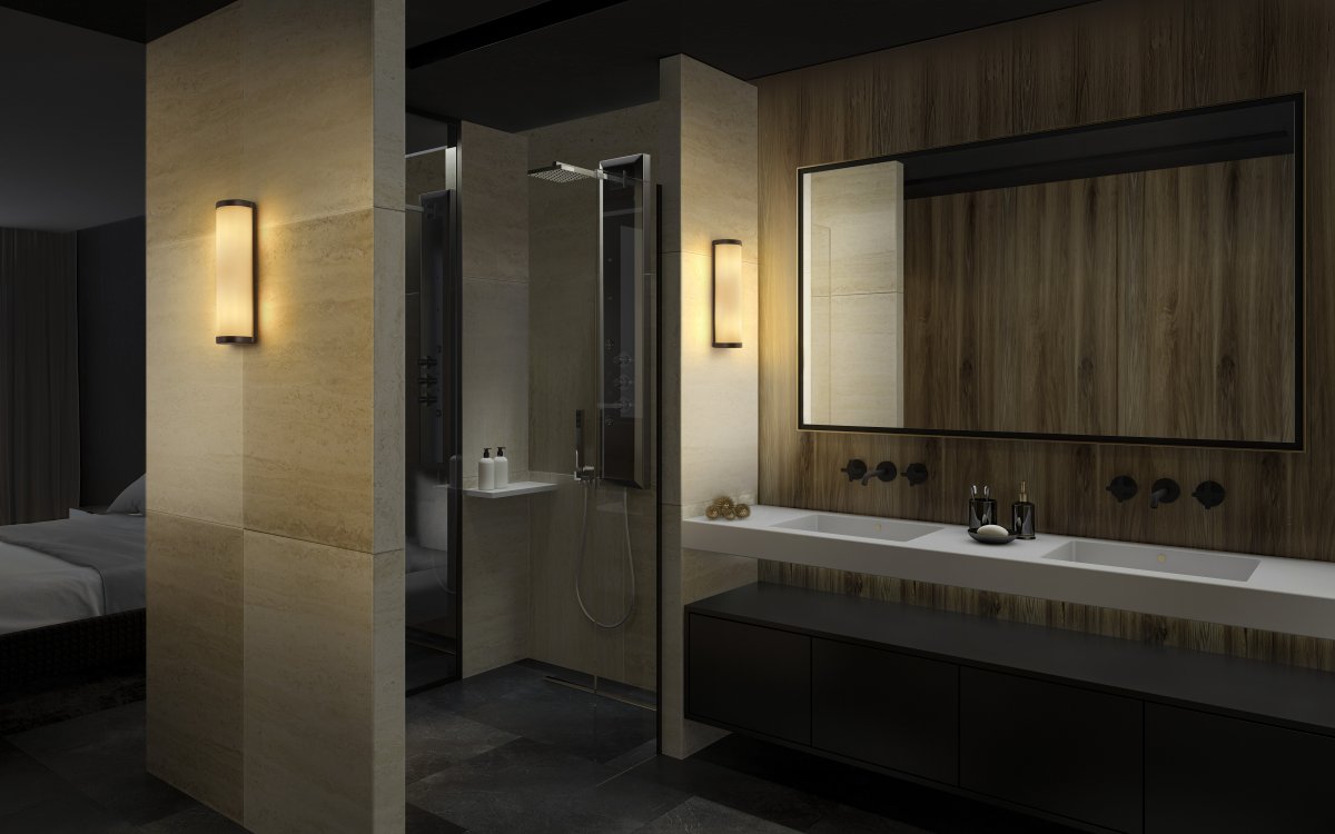 Classic Cylinder 32cm Musta kylpyhuoneen valaisin valmistajalta Ledvance - Classic Cylinder &auml;r en modern badrumslampa med klassisk design och g&ouml;r sig utm&auml;rkt i offentliga milj&ouml;er.