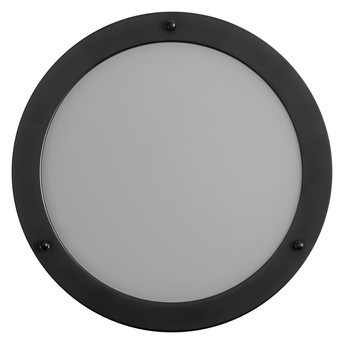 Classic Round Ø30 Musta kylpyhuoneen valaisin valmistajalta Ledvance - Sk&auml;rmen i frostat glas ger ett fint och bl&auml;ndfritt ljus i rummet.