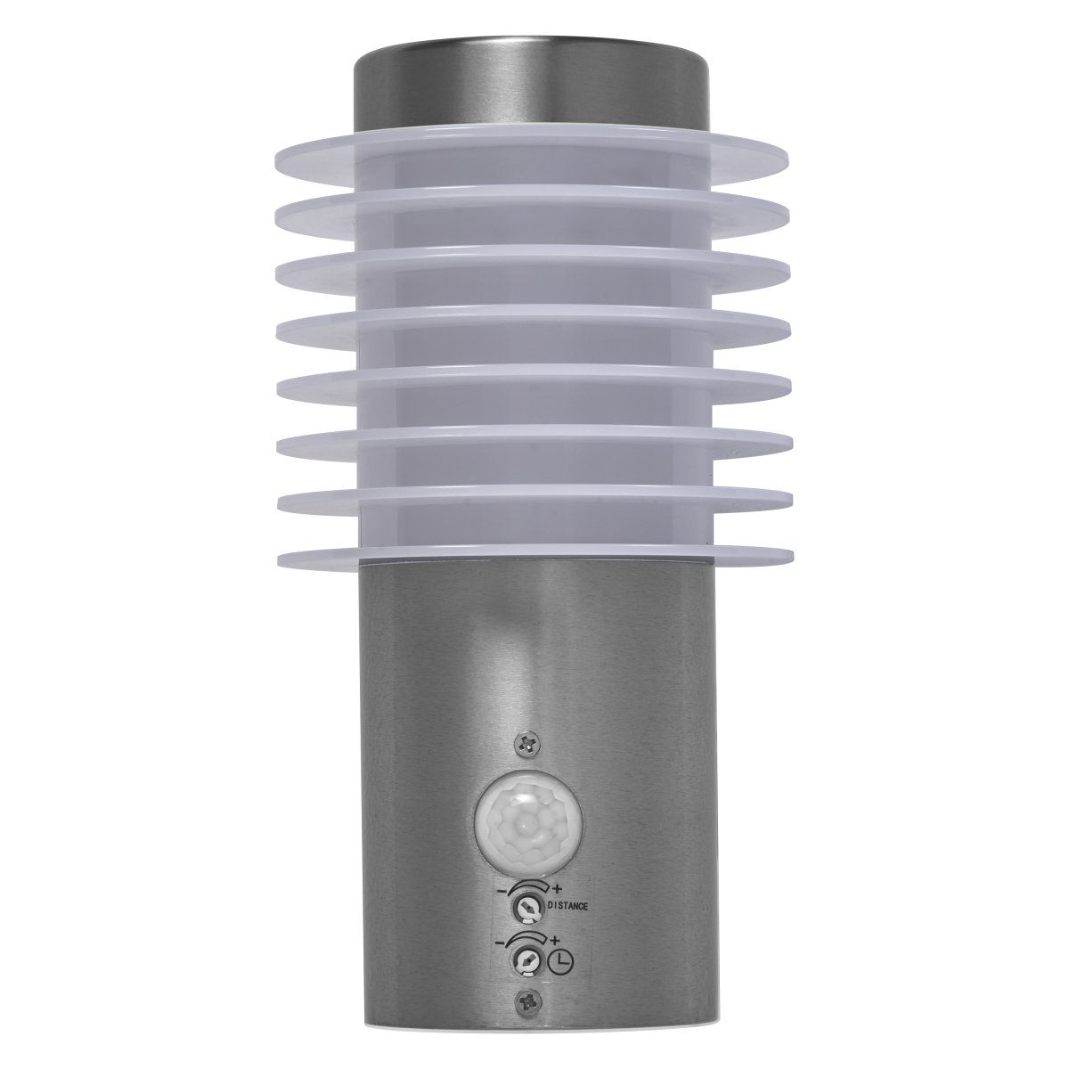 Rondo Sensor Teräs ulkovalo valmistajalta Ledvance - Med sin stilrena design och effektiva funktionalitet &auml;r denna armatur det perfekta valet f&ouml;r att b&aring;de belysa och s&auml;kerst&auml;lla ditt utomhusomr&aring;de.