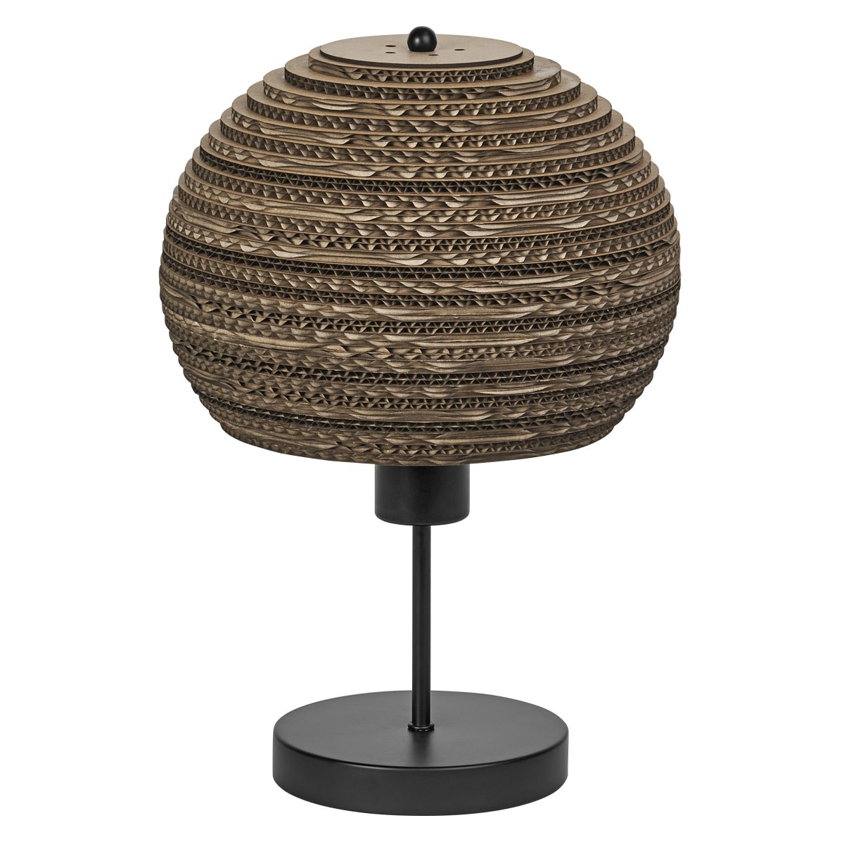 Cardboard Ball 38cm Ruskea pöytävalaisin valmistajalta Ledvance - Useista pahvikerroksista valmistettu n&auml;ytt&ouml; luo valaistuna huoneeseen kauniin valon leikin ja luo l&auml;mpim&auml;n ja luonnollisen tunnelman.