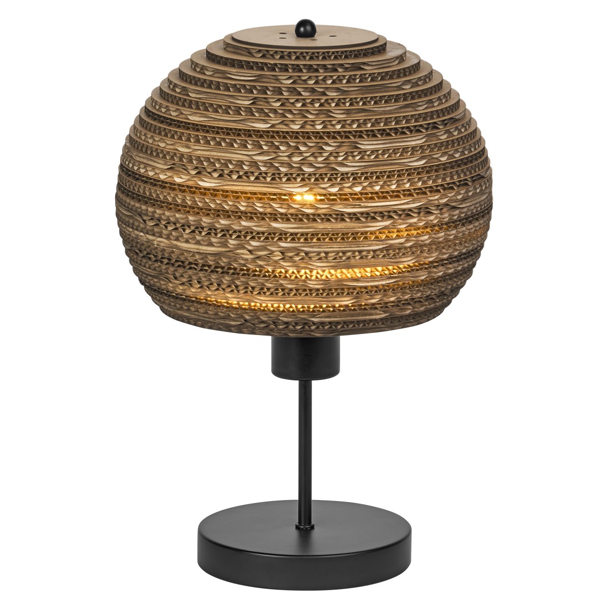 Cardboard Ball 38cm Ruskea pöytävalaisin valmistajalta Ledvance - Useista pahvikerroksista valmistettu n&auml;ytt&ouml; luo valaistuna huoneeseen kauniin valon leikin ja luo l&auml;mpim&auml;n ja luonnollisen tunnelman.