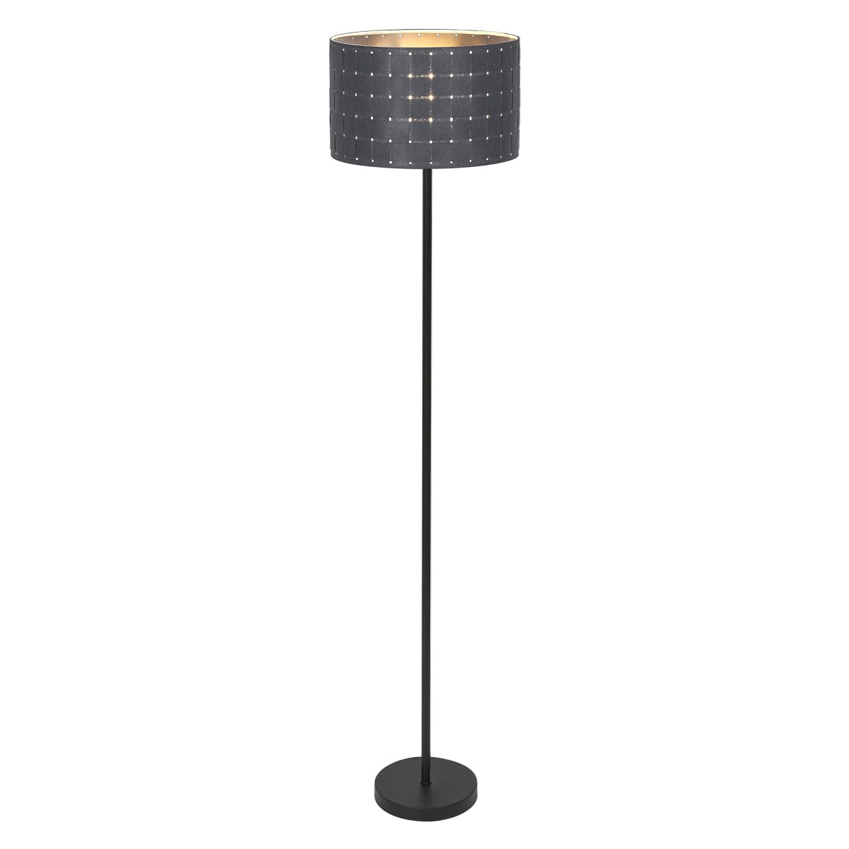 Felt Weaving Tumman harmaa lattiavalaisin valmistajalta Ledvance - Dekorativ golvlampa med sk&auml;rm gjord av fl&auml;tad filt vilket ger en fin och varm ljusspridning i rummet.